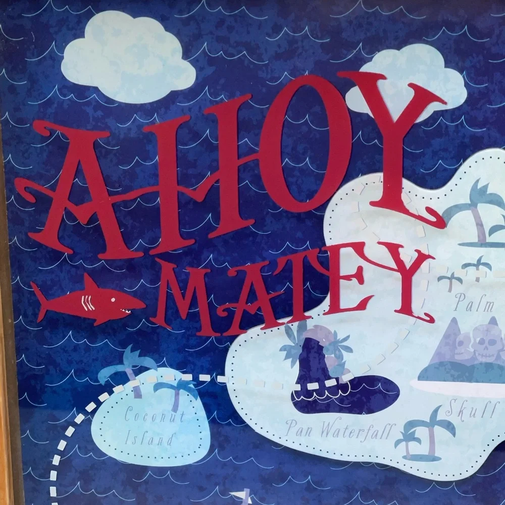 Ahoy matey map frame. Nice boy room design pirate PillowFort